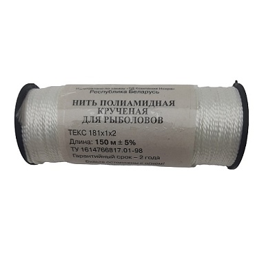 Нить полиамидная на катушке белая (150м)