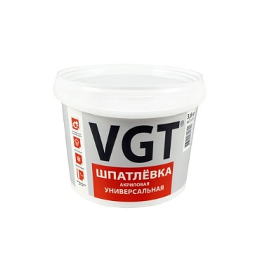 Шпатлевка универсальная акриловая 3,6 кг ВГТ (1/4)