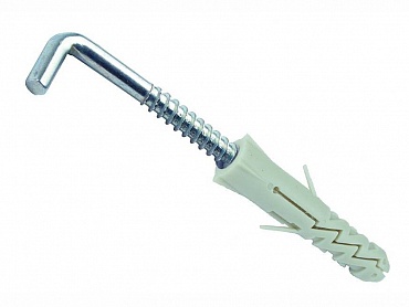 Крюк шуруп L- образный с дюбелем 10х50 (4шт.)