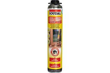 Пена монтажная  проф. летняя Soudal 50 Желтая (750мл) (1/12)